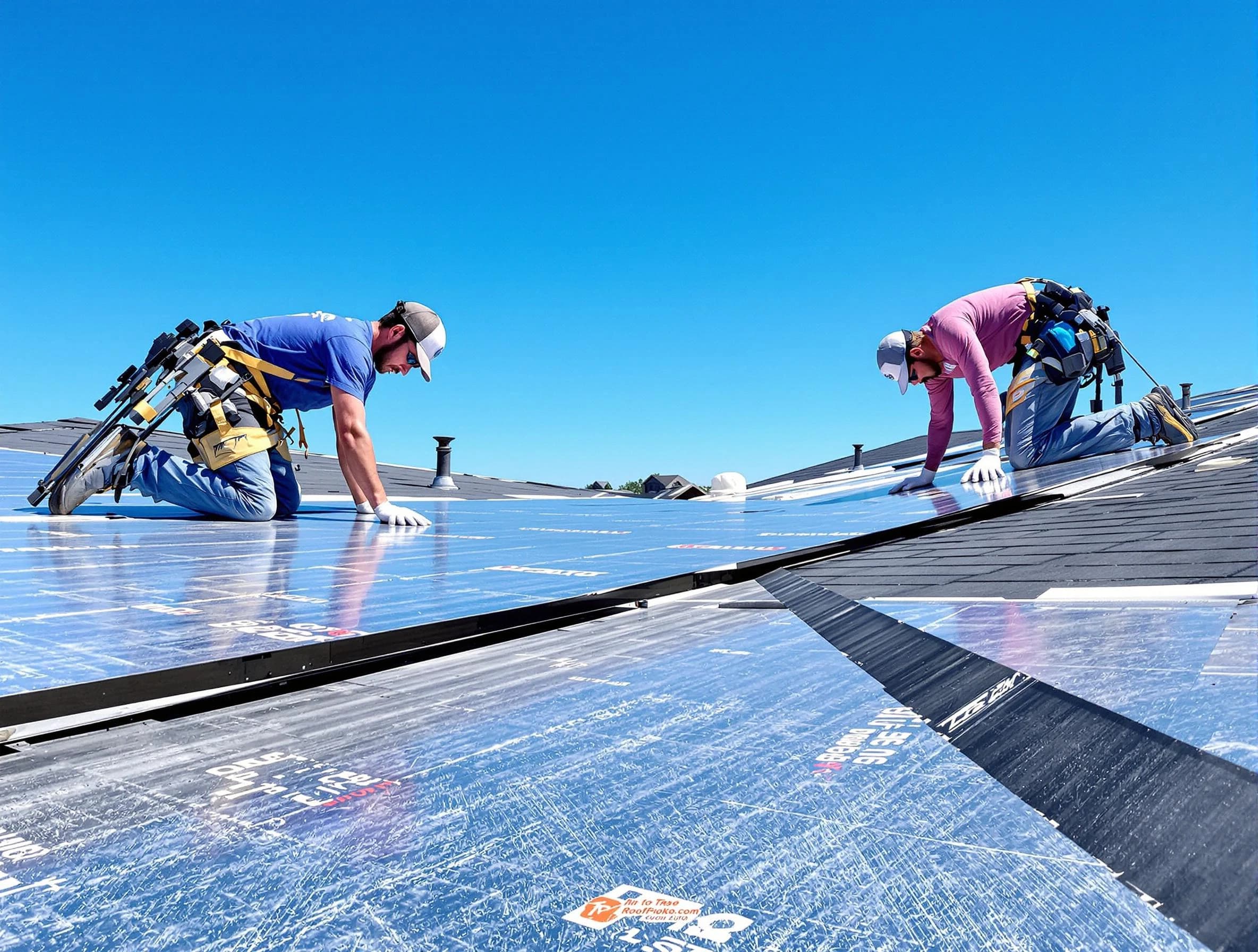 Solon Roofing Company team during a roof replacement project in Solon, OH