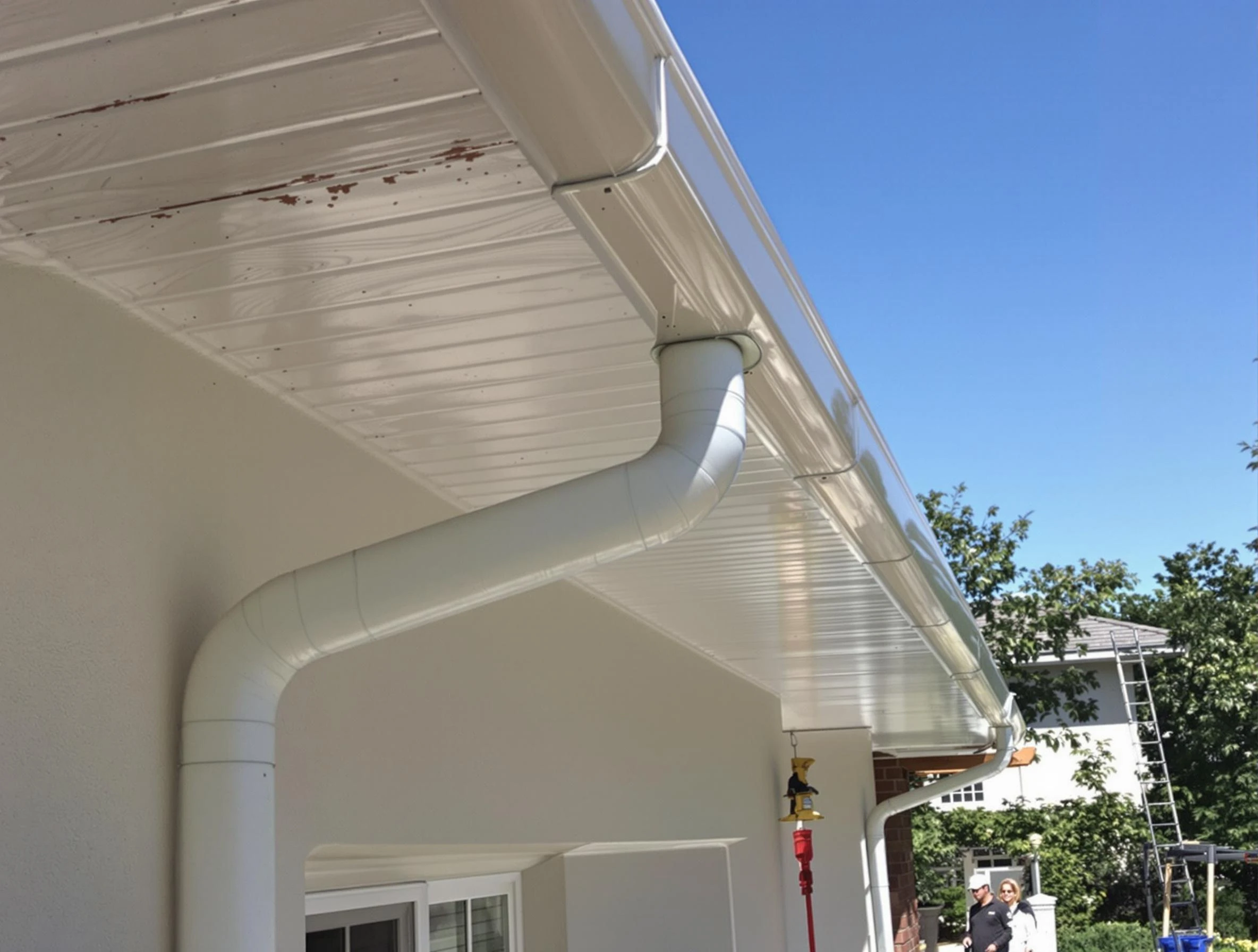 On-site seamless gutter fabrication by Solon Roofing Company in Solon, OH